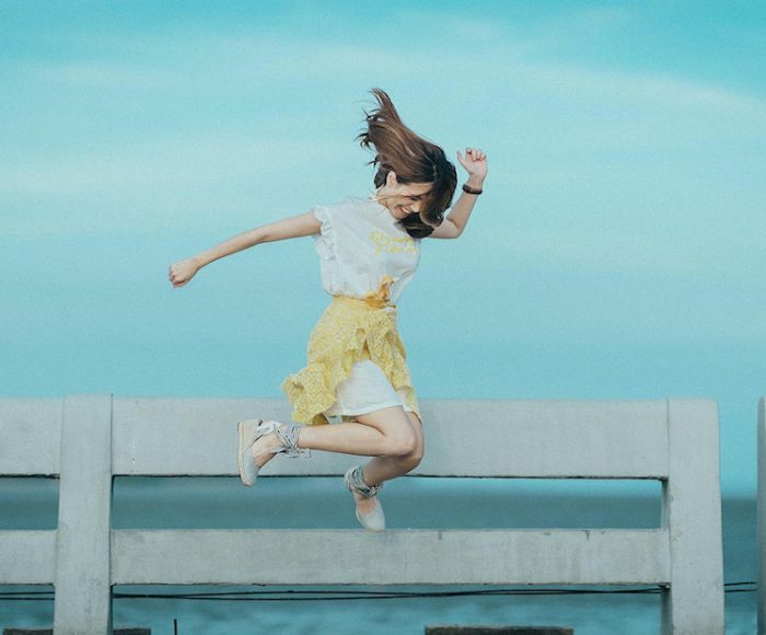 woman jumping